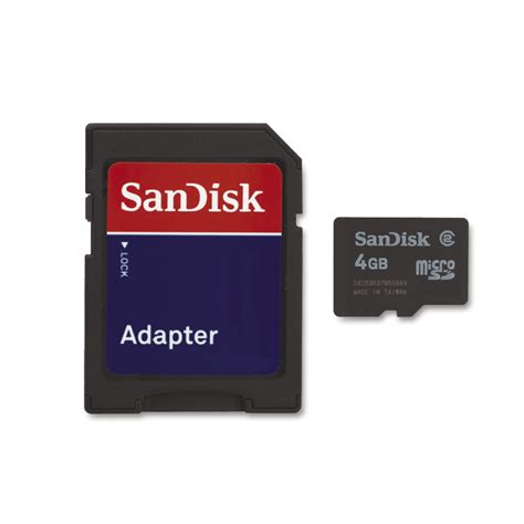 Sandisk Microsdhc Memory Card With Adapter Class 4 4gb
