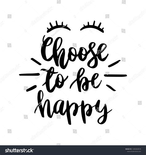 Choose Be Happy Card Poster Typography Stock Vector Royalty Free