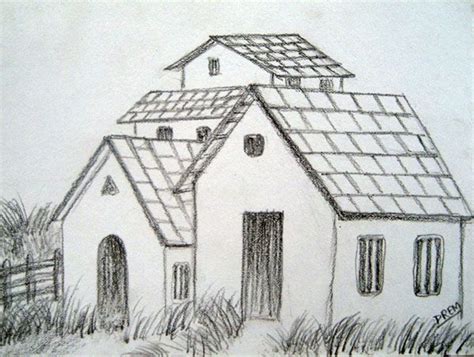 Com Easy House Landscape Drawings Sketchbook Drawings Landscape