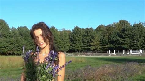 Bella Hadid Posed Topless In A Field Of Lavender