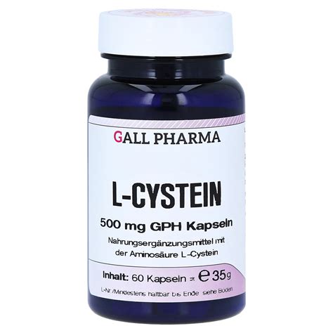 L cysteine can be used to increase the cell turnover rate in the body which allows the body to produce and regenerate skin cells faster. L-CYSTEIN 500 mg Kapseln 60 Stück online bestellen ...