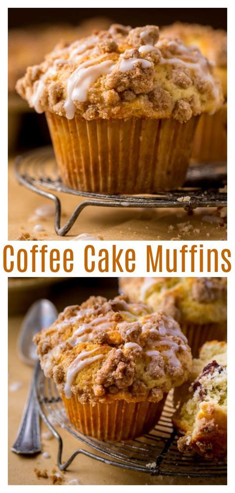 Bakery Style Coffee Cake Muffins With Vanilla Glaze Coffee Cake
