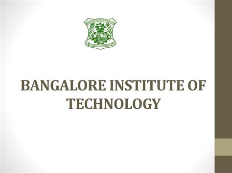 Ppt Bangalore Institute Of Technology Powerpoint Presentation Free