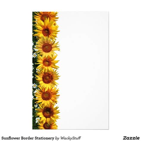 Sunflower Border Stationery | Zazzle.com | Flower art, Flower border, Stationery