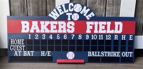 Large Chalkboard Baseball Scoreboard With Chalk Tray Etsy