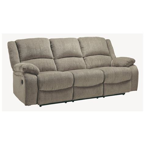 Signature Design By Ashley Draycoll Reclining Sofa In Pewter