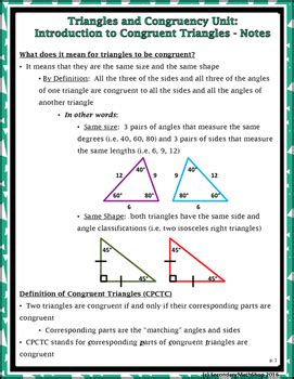 The three sides of a triangle determine its. Unit 6 Triangle Congruency Test / misscalcul8: Geometry ...