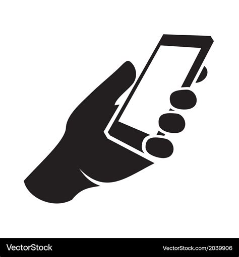 Mobile Phone In Hand Icon Royalty Free Vector Image