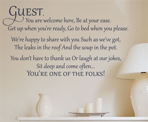 Guest You Are Welcome Here Wall Decal A Great Impression Welcome