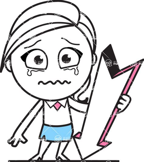 Cute Black And White Girl Cartoon Vector Character Aka Heidy Pointer 3 Graphicmama