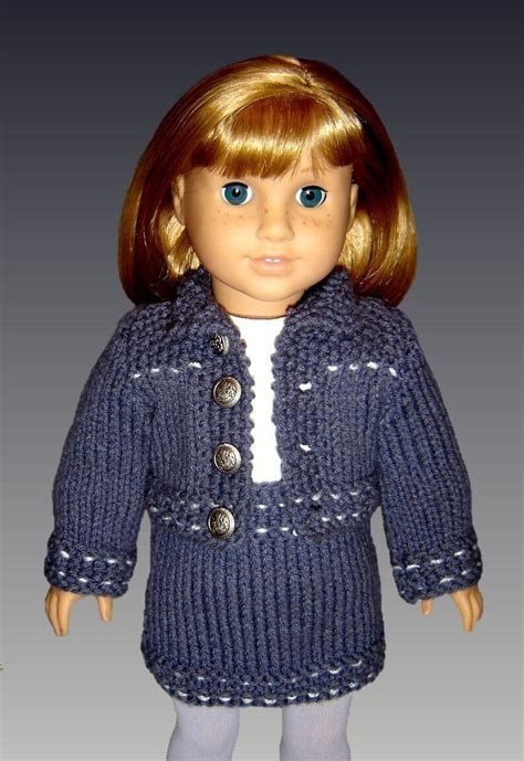 Pdf 18 In Doll Knitting Pattern Fits American Girl Doll Etsy
