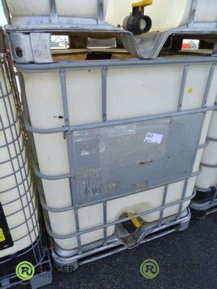 250 Gallon Caged Poly Tank Roller Auctions