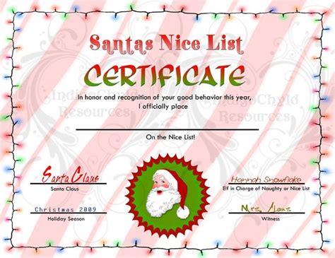 Such a cute naughty or nice free printable certificate, signed! 1090 best images about Letters From Santa on Pinterest