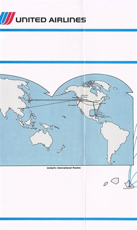 United Airlines March 2 1983 Route Map