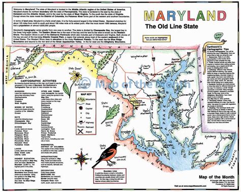 Maryland Map Blank Outline Map 16 By 20 Inches
