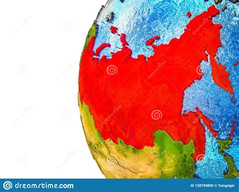 Russia On 3d Earth Stock Photo Image Of Earth Render 128799800