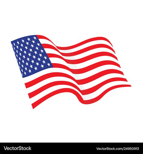 Waving American Flag Logo Design Royalty Free Vector Image Images And
