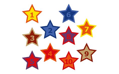 Stars Set Numbers 1 10 Signgrass