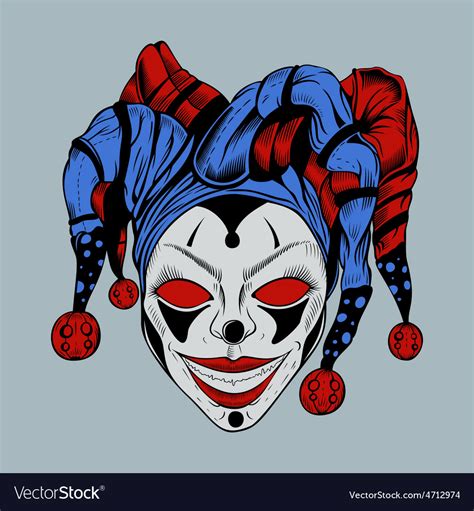 Evil Clown In Colored Cap Royalty Free Vector Image