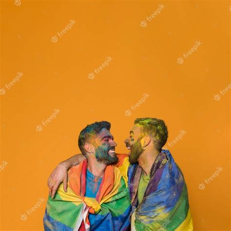 Premium Photo Laughing Dirty Cuddling Gay Lovers