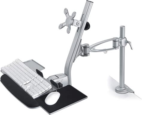 Buy Desktop Sit Stand Workstation With Single Monitor Mount And