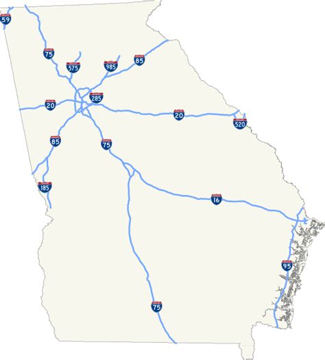 Georgia Interstate Highway System Map Images