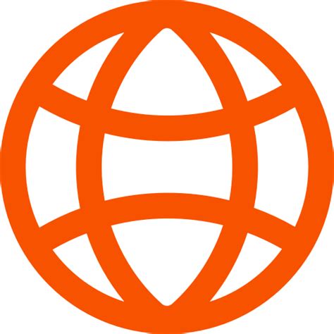 Orange Globe Icon Png Symbol