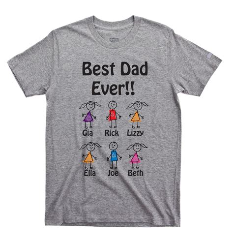 Personalized Dad T Shirts Personalized Best Dad Ever Shirts