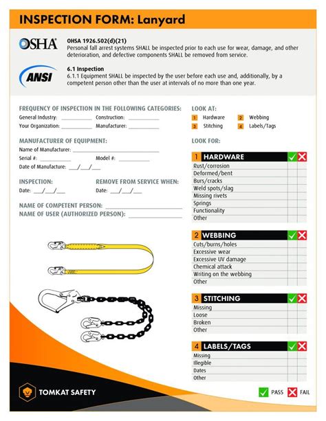 Harness inspection checklist template related files Harness Inspection Form Osha | Universal Network
