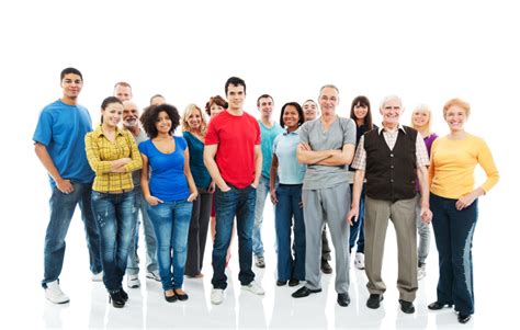 Large Group Of Happy People Standing Together