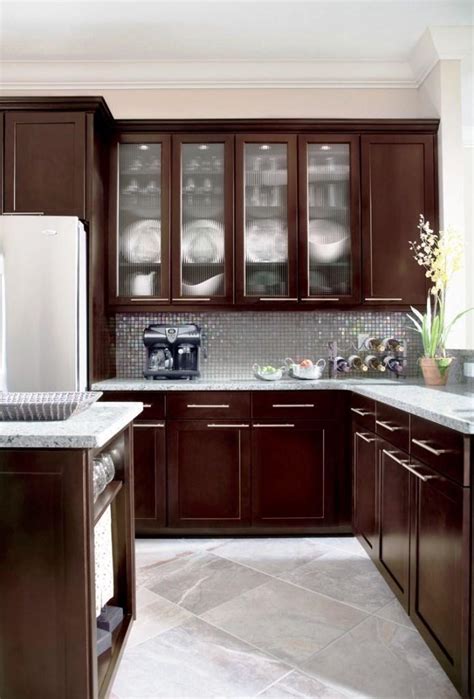 Eggshell prefinished brown glazed birch wood cabinets the. Espresso Kitchen Cabinets in 12 Sleek and Cool Designs ...