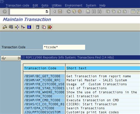 search and find sap transaction code using se93 or search sap menu