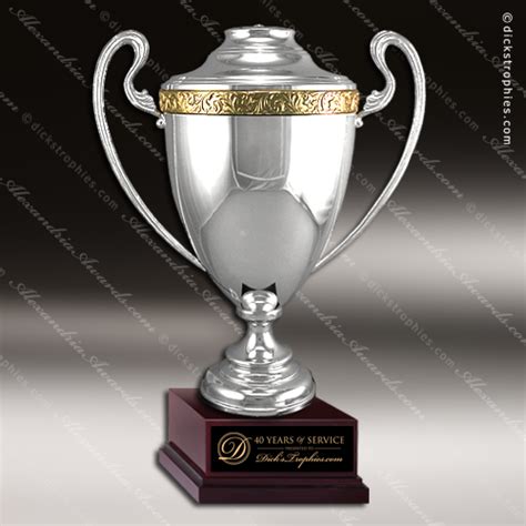 Cup Trophy Premium Silver Series Gold Accented Loving Cup Award All Cup