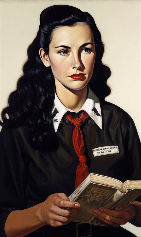 A Portrait Painting Depicting An American Woman In 1945 Stock