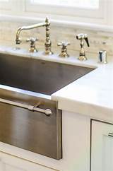 Stainless Farmhouse Sink With Towel Bar Images