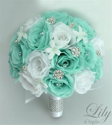 17 Piece Package Wedding Bridal Bouquet Silk By Lilyofangeles Wedding