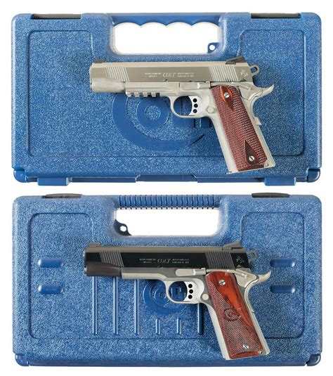 Two Colt Semi Automatic Pistols W Cases Rock Island Auction