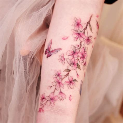 Aggregate More Than 78 Cherry Blossom Tattoo With Butterflies In