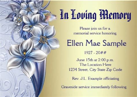 12 Sample Funeral Invitation Templates Sample Templates