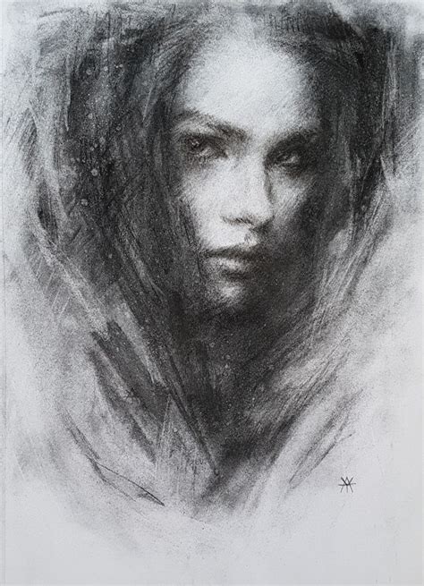 Expressive Charcoal Portrait Available Lizyahmet Instagram Drawing