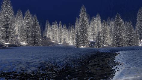 Download Dreamy Scene Snow Wallpaper Scenery Warmly House By