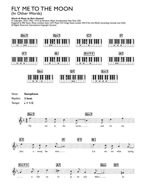 Am dm7 g7 cmaj7 fly me to the moon, let me play among the stars, f dm e7 am a7 let me see what spring is like on jupiter and mars Fly Me To The Moon (In Other Words) sheet music by Julie ...