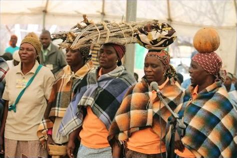 Women From The Kalanga Tribe In Botswana Demonstrate How A Woman Is Married In The Kalanga