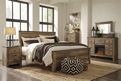 Signature Design By Ashley Trinell Rustic Brown Panel Bed Colders