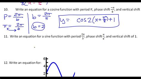 2) what are the periods of these functions? Day 9 Test C #10 to #12 Write Sine and Cosine Equations ...