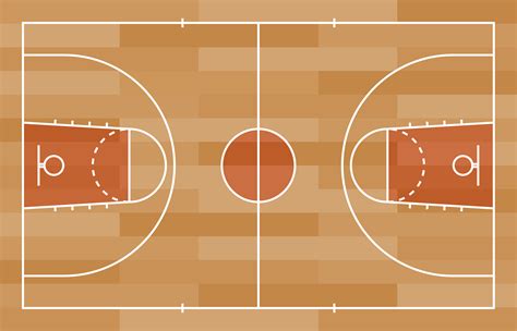 Basketball Court Floor With Line On Wood Texture Background Vector