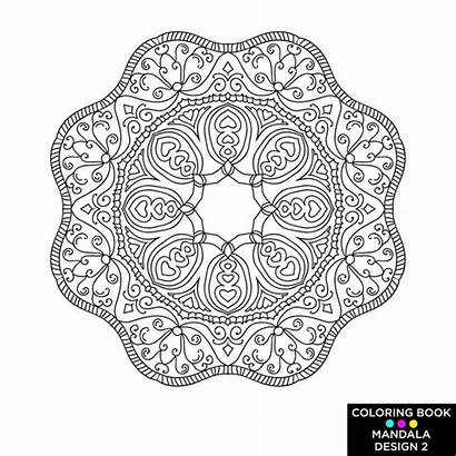 Mandala Outline Round Decorative Floral Ornament Isolated
