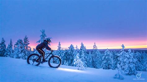 Fat Bike Ride By Night Rovaniemi Lapland Finland Lapland Finland Fat Bike Arctic Circle