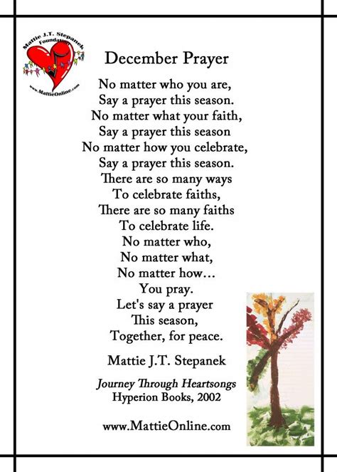 December Prayer Translations Mattie Jt Stepanek Foundation