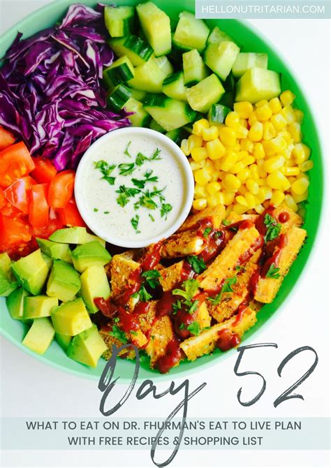 These include foods such as fruits, vegetables, whole grains, legumes, beans, nuts, seeds, healthy fats, fatty fish, and other lean proteins. Eat to Live Menu: Day 52 | Hello Nutritarian